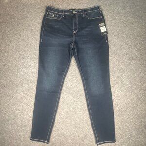 True Religion Women's Halle High Rise Skinny Jeans W34 Men's Dark Wash Denim NWT